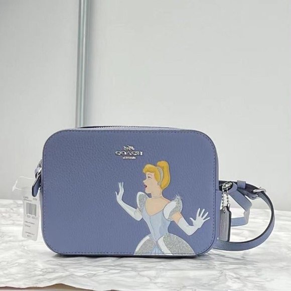 Coach C3406 Disney X Coach Mini Camera Bag With Cinderella Periwinkle Multi